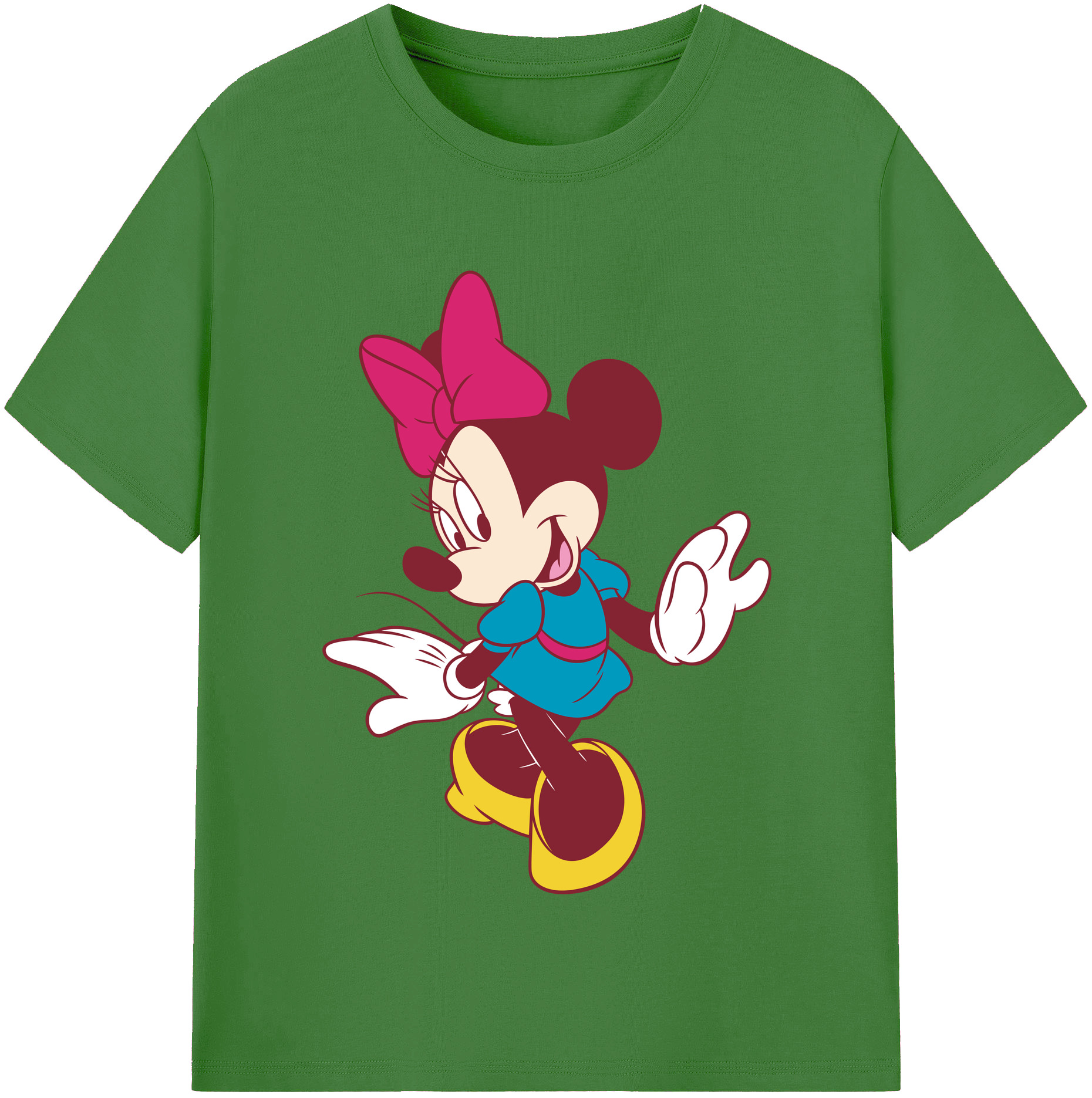 （画像用） ミッキーマウス Mickey Mouse レディースカジュアルプリントTシャツ（綿100％）